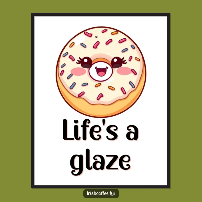 Funny Donut Wink Poster: Delightful Sprinkled Art, A Humorous Decor Gift