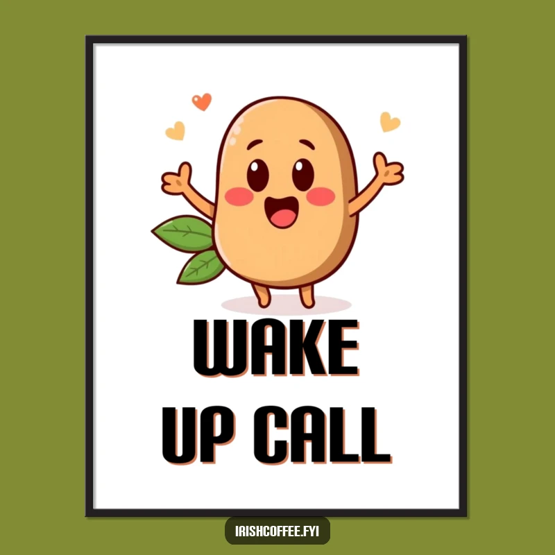 Funny Popping Coffee Bean Poster: Inject Humor into Your Space Gift