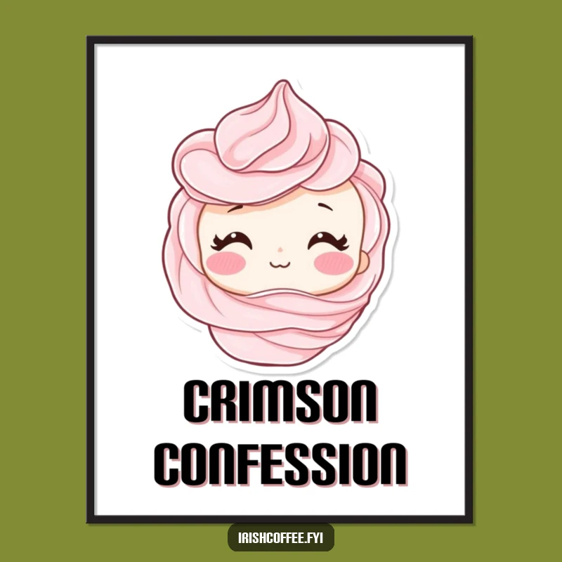 Funny Shy Whipped Cream Swirl Blush Poster - Adorable Wall Art Gift!