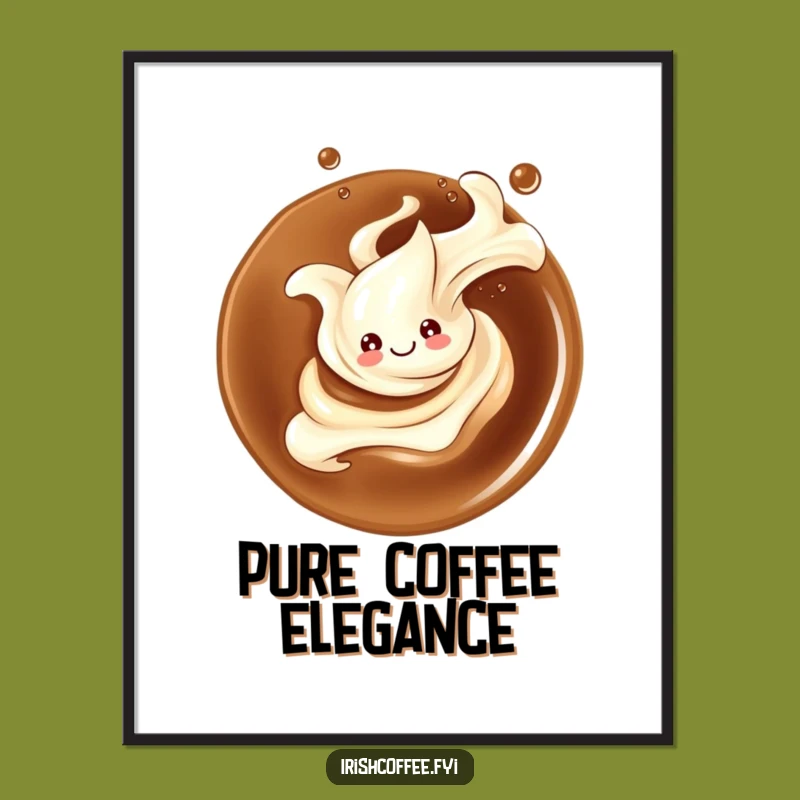 Funny Smiling Cream Splash Poster - Elegant Wall Art, Unique Funny Gift