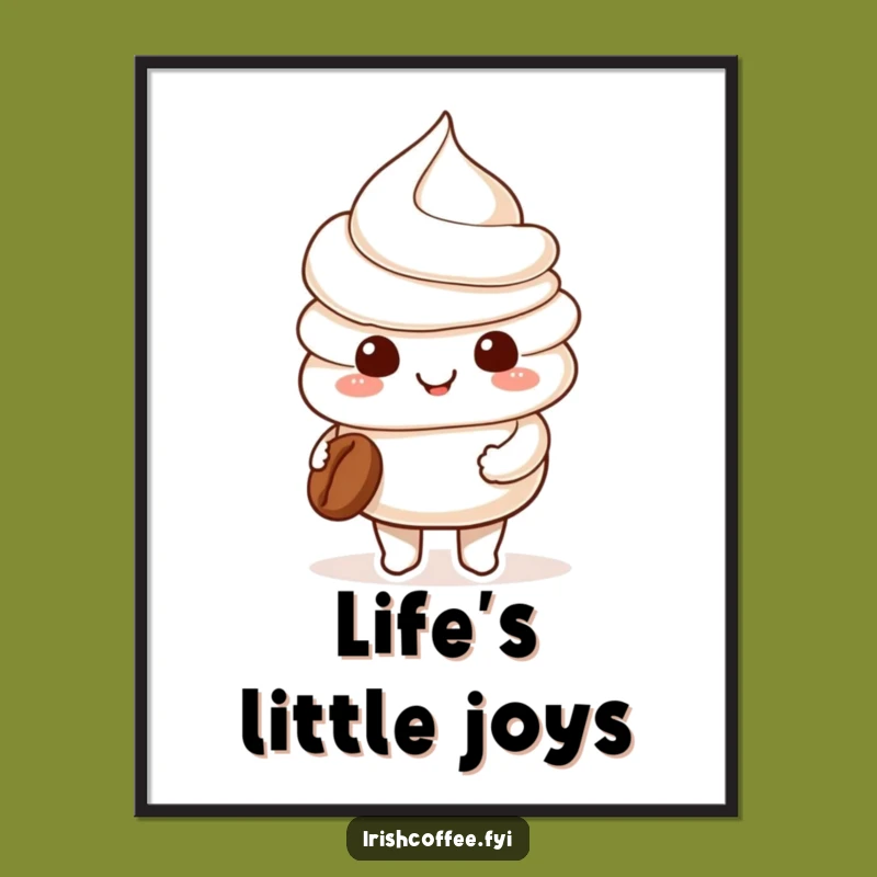 Funny Whipped Cream Coffee Poster: Sweet Art for Coffee Lovers