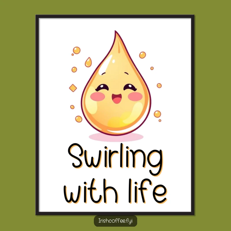 Funny Whiskey Art Print - Blushing Droplet Design for Humorous Decor