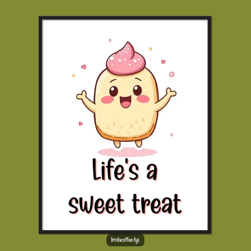 Funny Pastry Character Poster - Cheerful Wall Art & Hilarious Sweet Decor