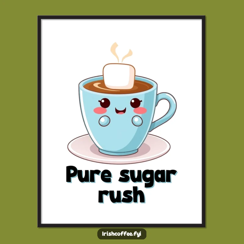 Funny Giggling Sugar Cube Poster - Mischievous Wall Art, Unique Funny Gift Idea