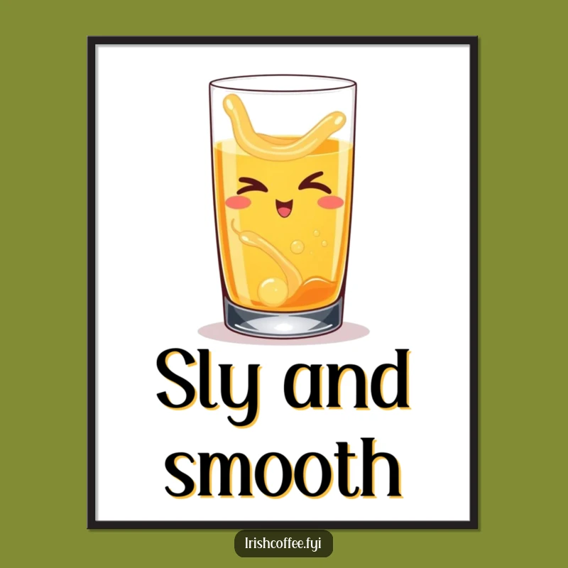 Funny Winking Whiskey Poster - Add Sly Charm To Your Walls - Perfect Funny Gift