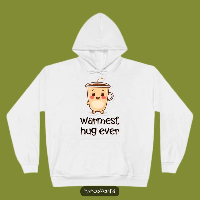 Cozy Funny Happy Coffee Hoodie - Warm Hugs and Inviting Smiles