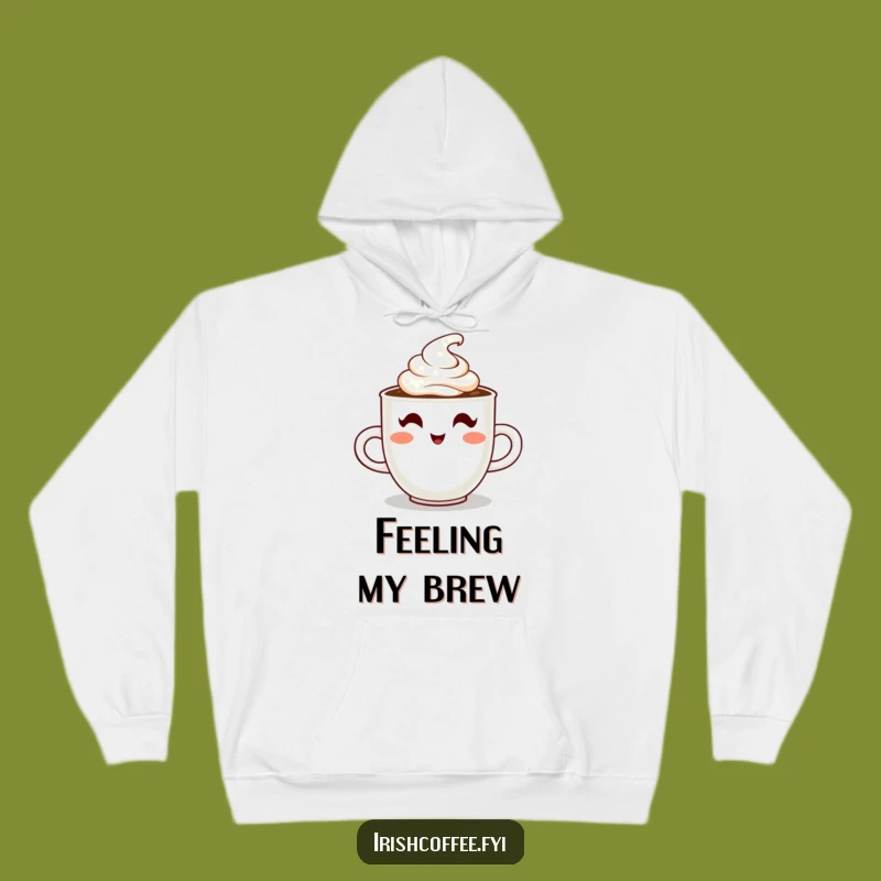 Funny Coffee Hoodie: Steaming Winking Character Creamy Gift
