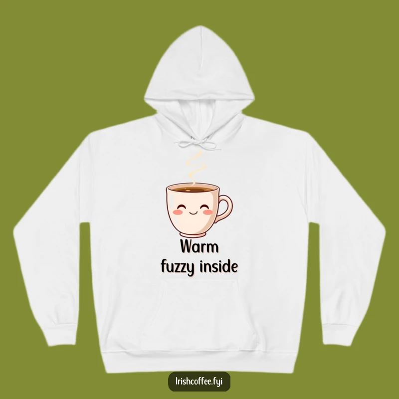 Funny Coffee Cup Smile Hoodie - Warm Comfort, Cozy Humor Gift for Chilly Days