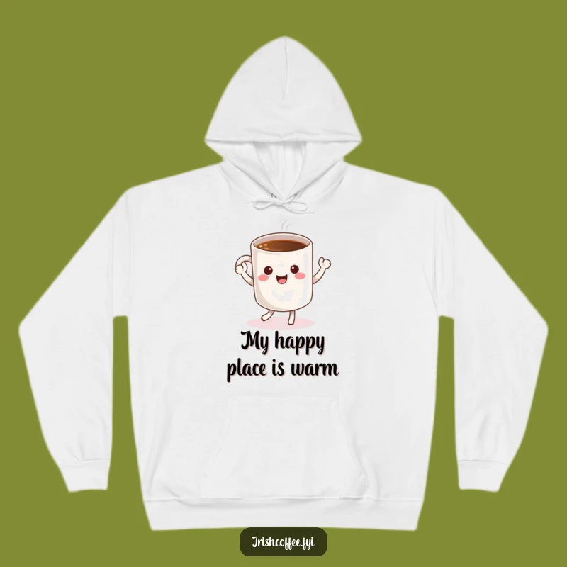 Funny Coffee Hoodie: Cheerful Dancing Character Cozy Gift