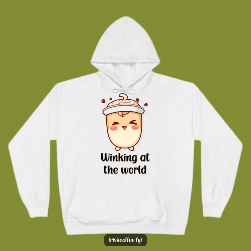 Funny Winking Coffee Hoodie: Cozy Comfort with a Hint of Mischief