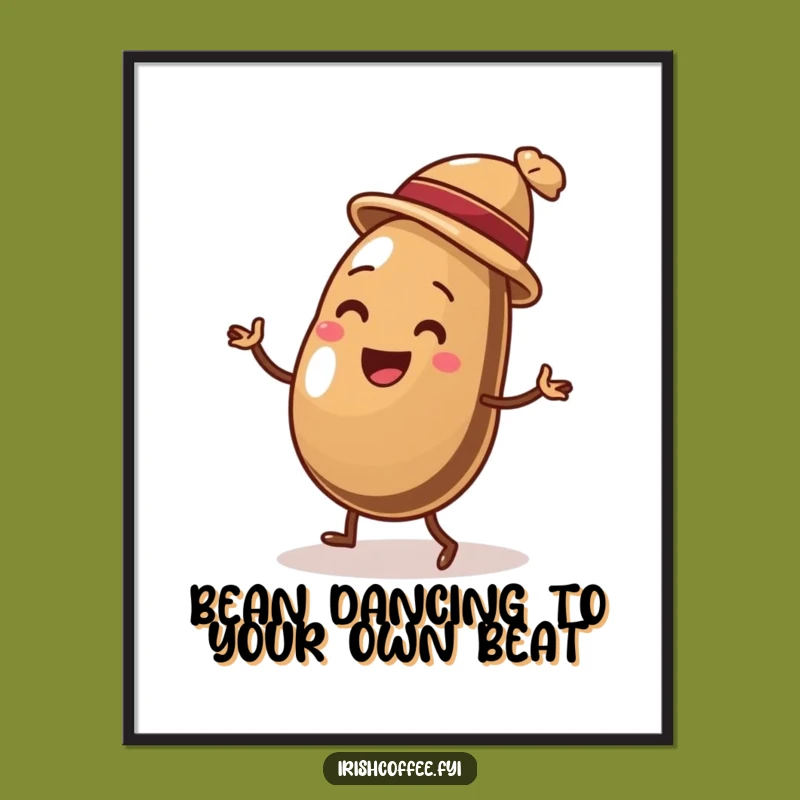 Free Printable Wall Art: Festive Coffee Bean Jig - Humorous Downloadable Decor