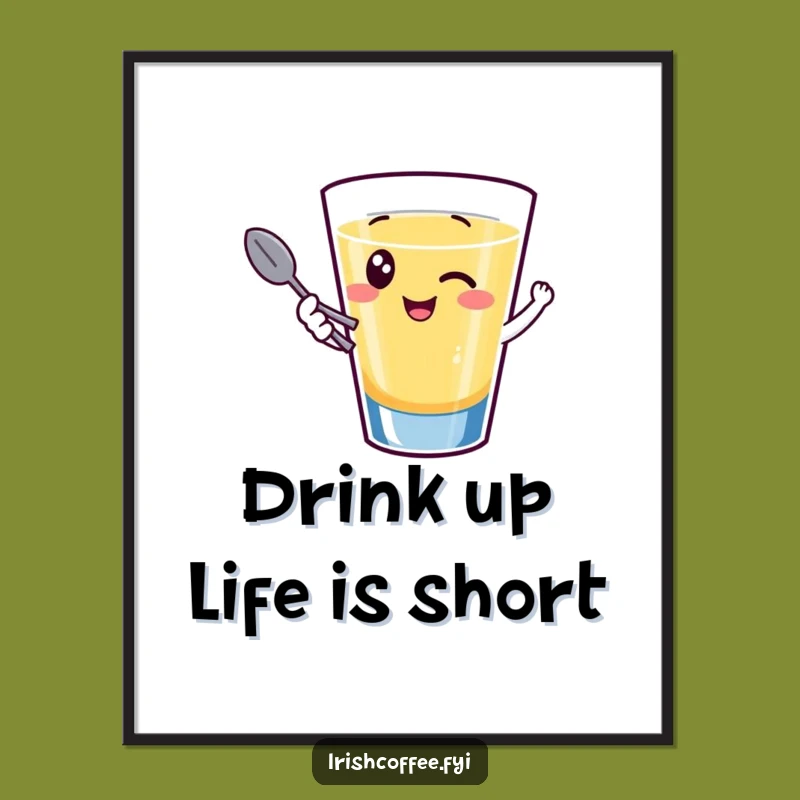 Free Printable Wall Art: Giggling Shot Glass, Humorous Downloadable Decor!