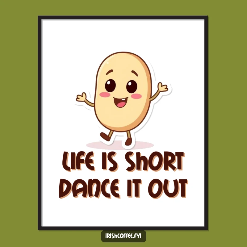 Free Printable Wall Art: Tap Dancing Coffee Bean Funny Humorous Downloadable Decor