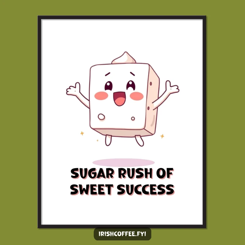 Funny Free Printable Wall Art: Surprised Sugar Cube Jump, Hilarious Downloadable Decor