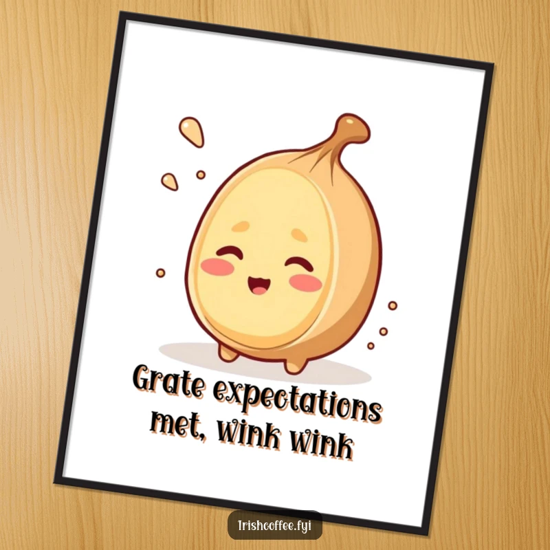 Funny Free Printable Wall Art: A winking nutmeg boldly grates itself, creating a hilarious and unique piece of decor.