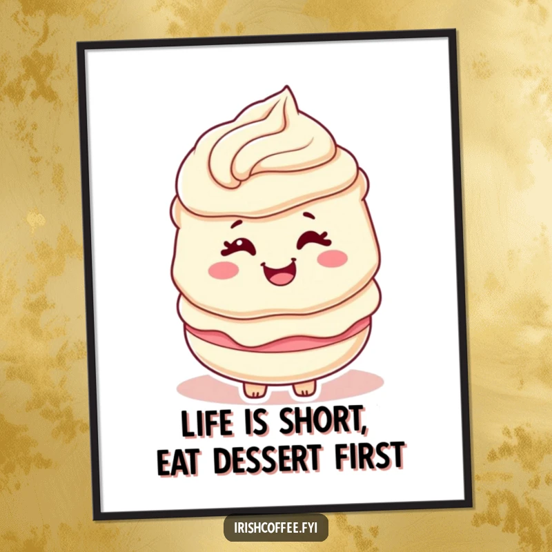 Funny Free Printable Wall Art: A cream layer character with a happy swirl, giving a cheeky wink, adding charm to your space.