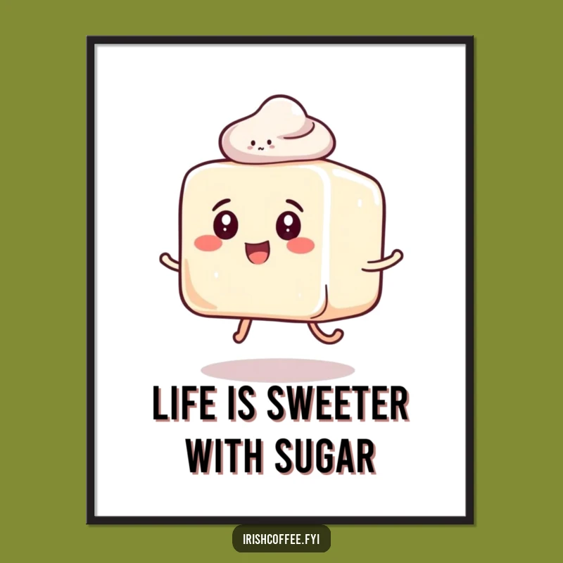 Free Printable Sugar Cube Art: Hopping Funny Downloadable Wall Decor