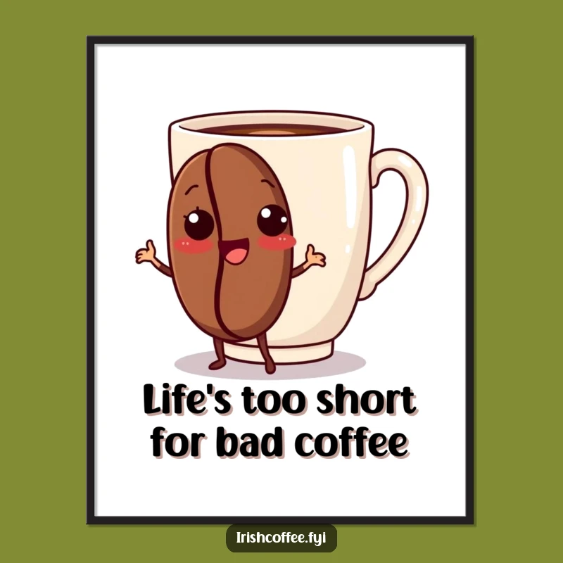 Free Printable Wall Art: Playful Coffee Bean's Dance Party