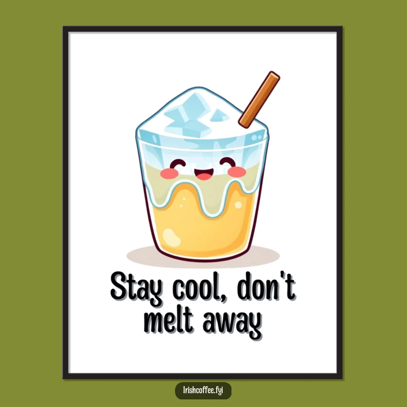 Free Printable Wall Art: Melting Cube's Contentment in Warmth