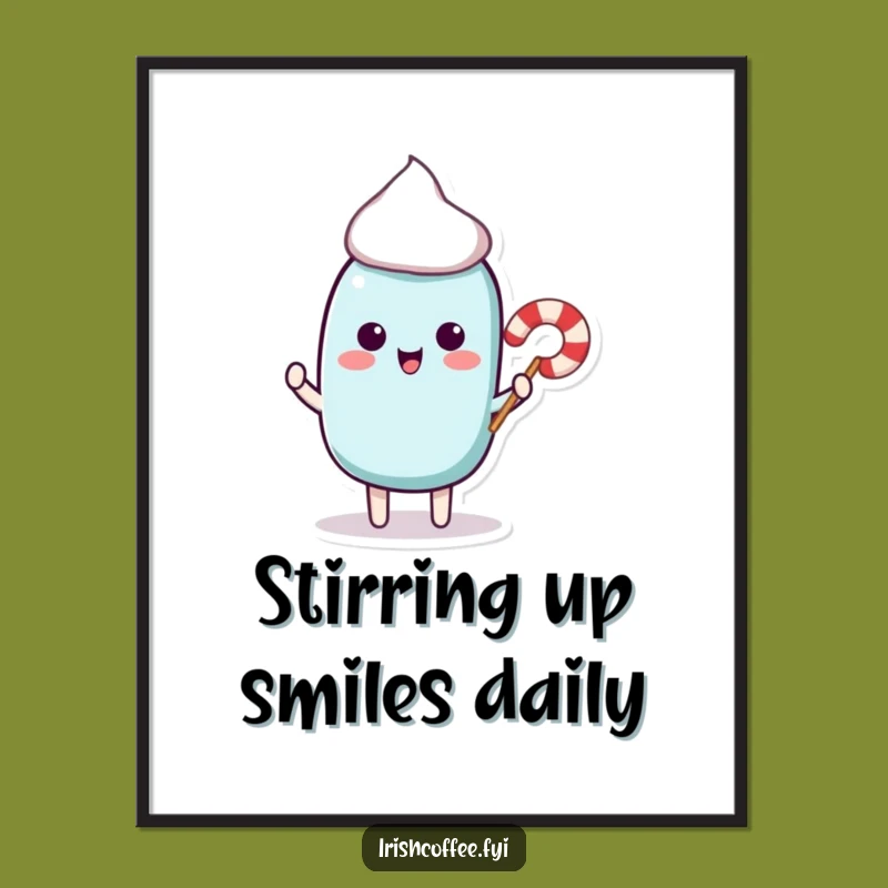 Free Printable Wall Art: Stir Stick Candy Cane Funny Humorous Downloadable Decor