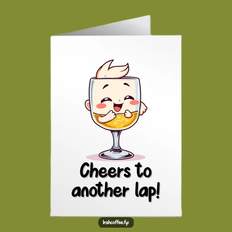 Free Printable Birthday Card: Giggling Whiskey Glass Clinking, Downloadable Funny Gift