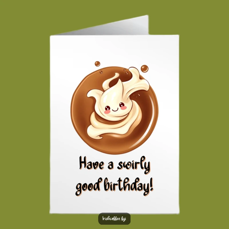 Free Printable Birthday Card: Cream Splash's Swirling Happy Dance