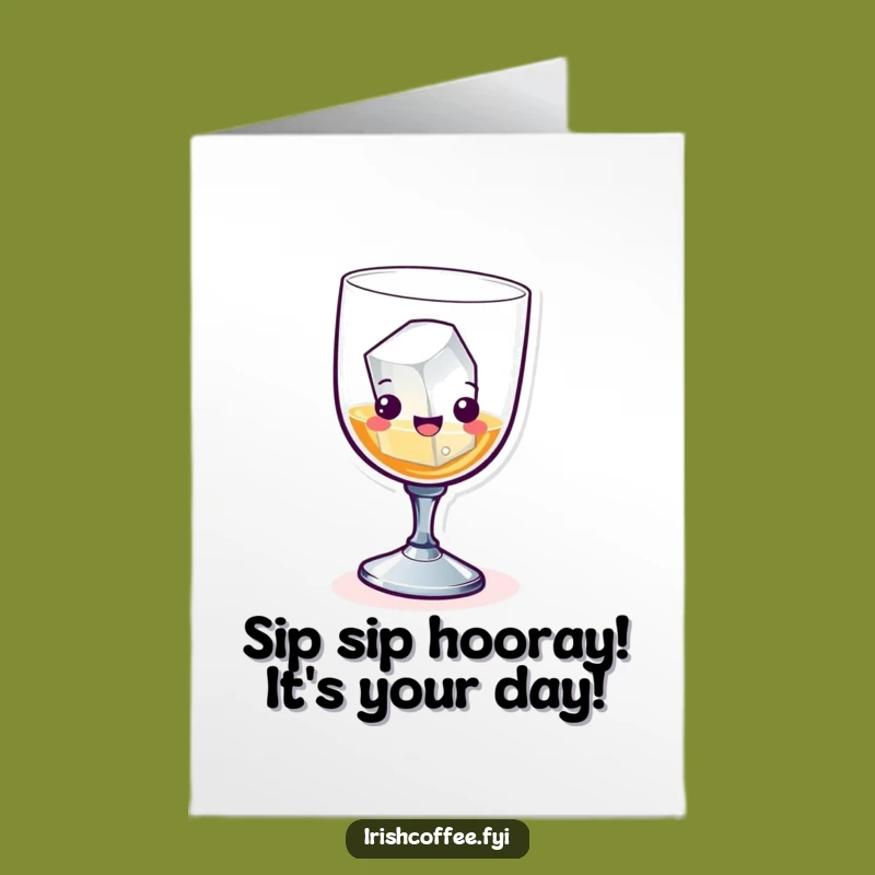 Free Printable Birthday Card: Funny Skipping Whiskey Glass, Perfect LOL Downloadable Gift