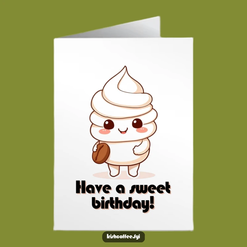 Free Printable Birthday Card: Whipped Cream Coffee Joy, Funny Downloadable Gift