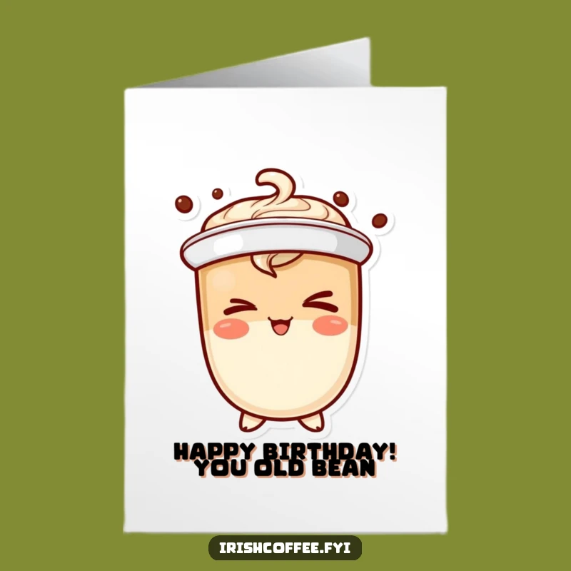 Free Printable Birthday Card: Winking Coffee Character, Cheeky Downloadable Gift