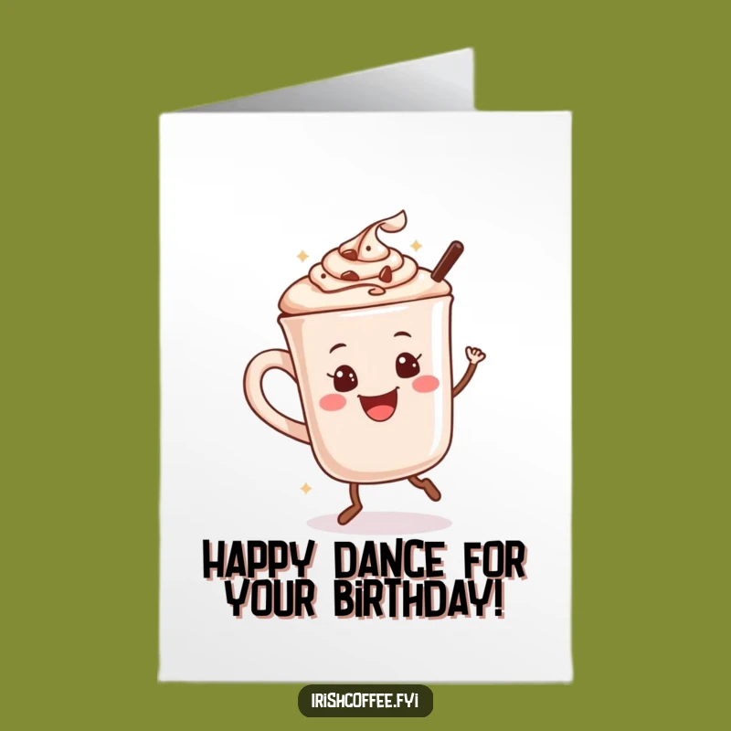 Free Printable Hot Chocolate Dance Birthday Card: Dance with Joy! Funny Downloadable