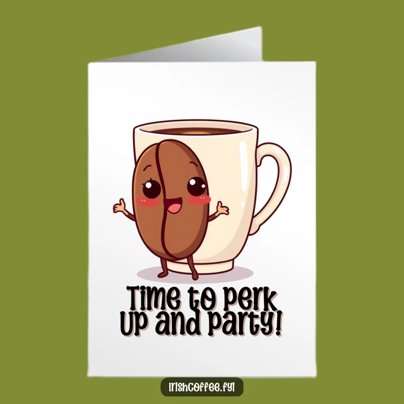 Free Printable Birthday Card: Dancing Coffee Bean's Fun Fiesta