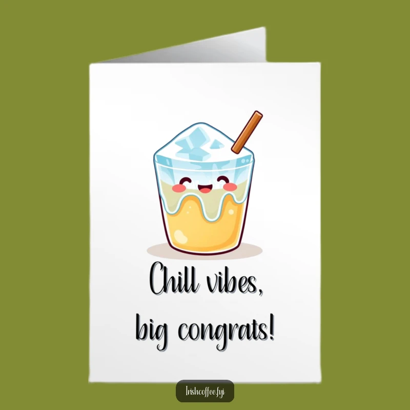 Free Printable Congrats Card: Melting Cube's Chill Celebration