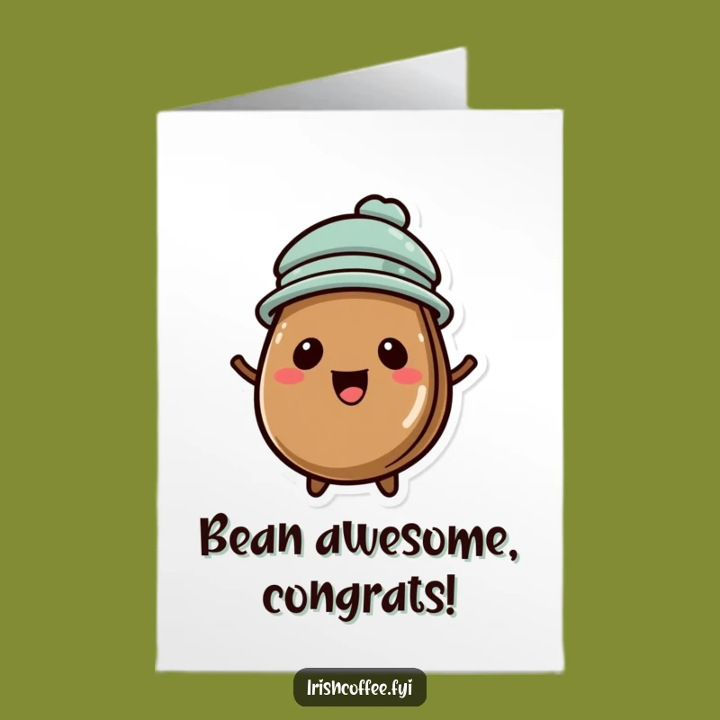Free Printable Coffee Bean Congrats Card: Bean-tastic Achievement! Funny Downloadable