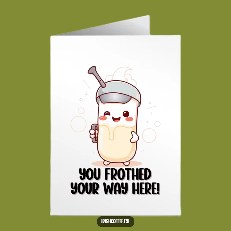 Free Printable Congrats Card: Frothy Milk Frother Funny Downloadable Gift