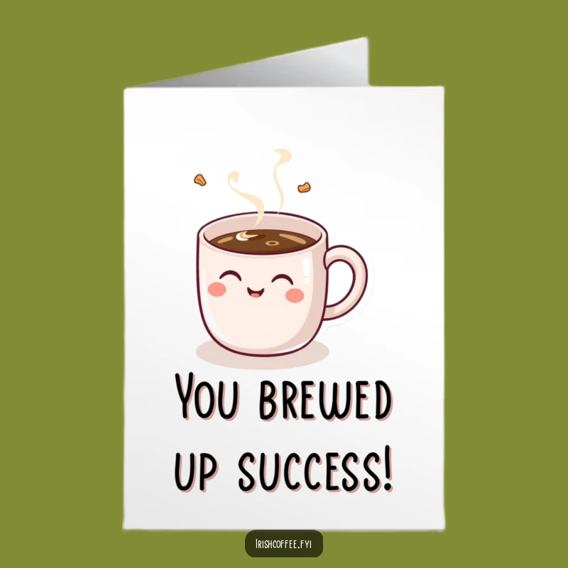 Free Printable Congrats Card: Giggling Coffee Mug Funny Downloadable Gift