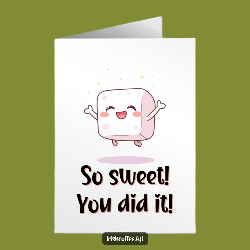 Free Printable Congrats Card: Sparkling Sugar Cube Leap - Humorous Downloadable Gift
