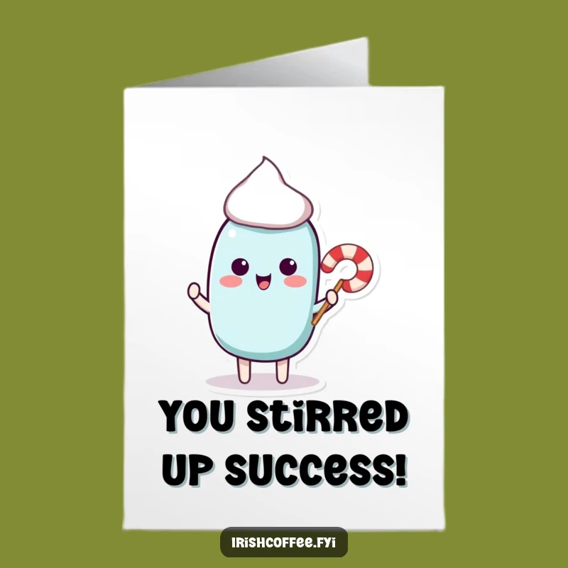 Free Printable Congrats Card: Stir Stick Candy Cane Humorous Downloadable Sweet Gift