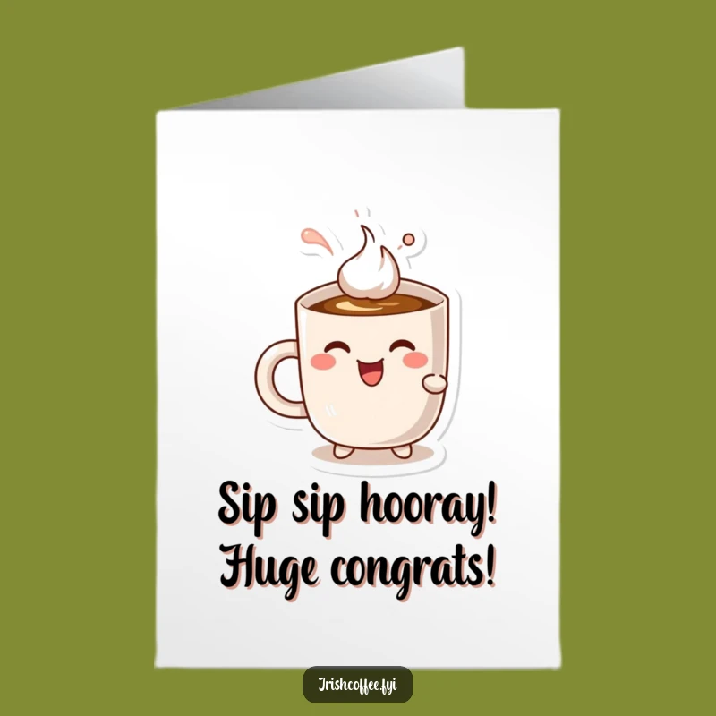 Free Printable Congrats Card: Mug's Delightful Coffee Sip