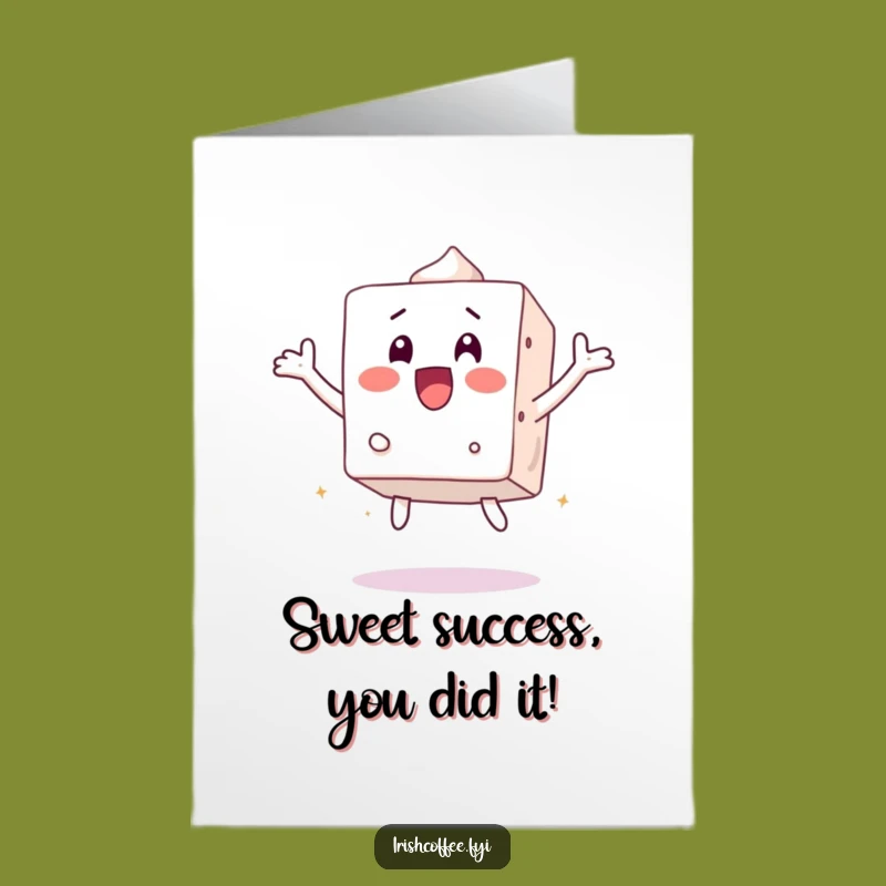 Free Printable Congrats Card: Surprised Sugar Cube Jump, Hilarious Downloadable Gift