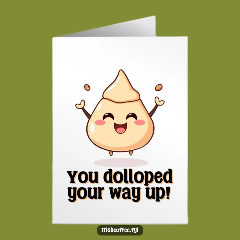 Free Printable Bouncing Dollop Congrats Card: Joyful Leap! Funny Downloadable