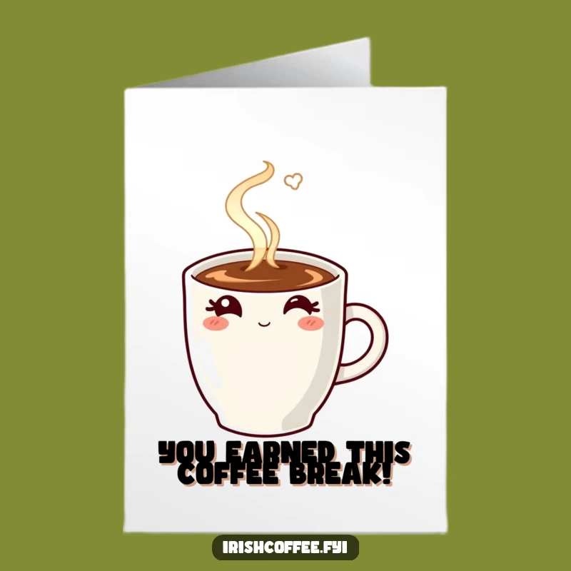 Free Printable Congrats Card: Winking Coffee Mug - Funny Downloadable Celebration