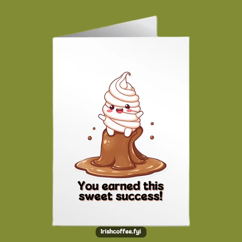 Free Printable Coffee Congrats Card: Whipped Cream Slide Downloadable Celebration
