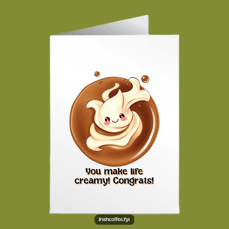 Free Printable Congrats Card: Elegant Cream Splash's Swirling Success