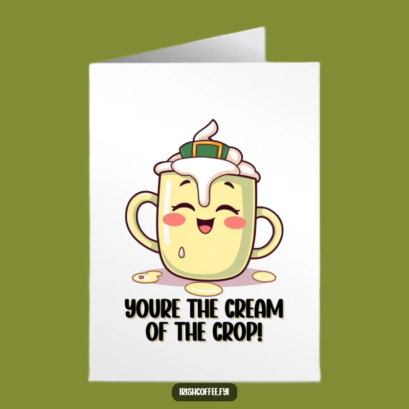Free Printable Irish Coffee Congrats Card: Spilled Cream Downloadable Cheer
