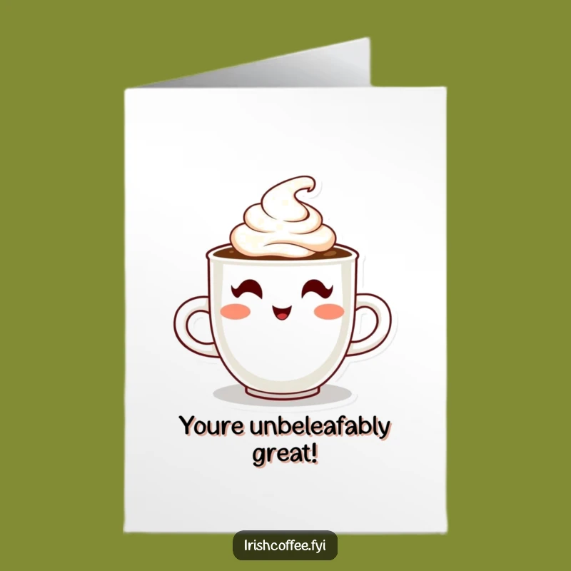 Free Printable Congrats Card: Winking Coffee Cup - Funny Downloadable Gift