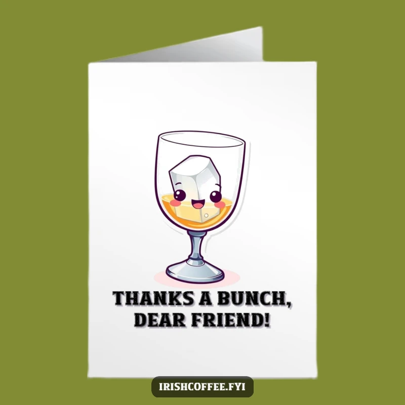 Free Printable Thank You Card: Amusing Skipping Whiskey Glass, Perfect LOL Downloadable Gift