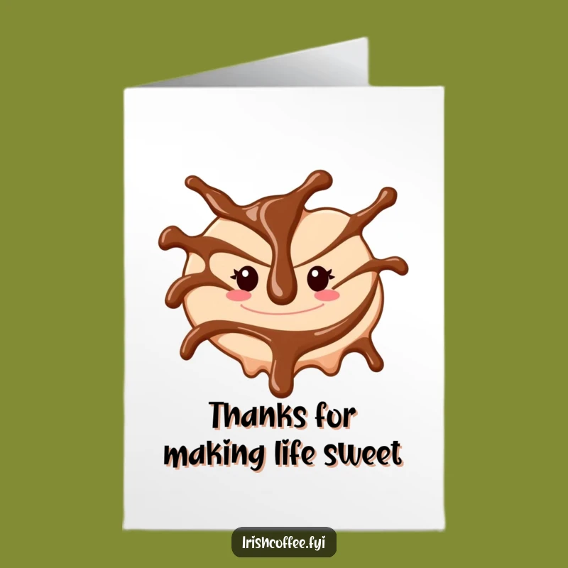 Free Printable Thank You Card: Chocolate Swirl - Funny Downloadable Gratitude