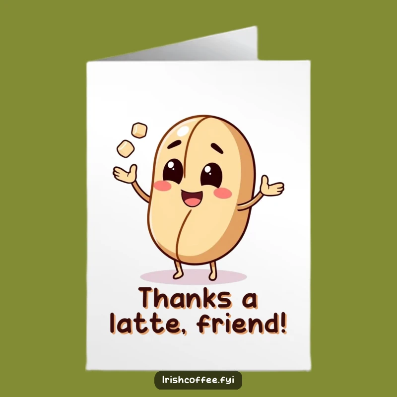 Free Printable Thank You Card: Coffee Bean Humor, Downloadable Sweet Appreciation
