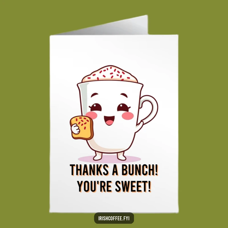 Free Printable Thank You Card: Coffee Cup Toast, Express Thanks with Sprinkles