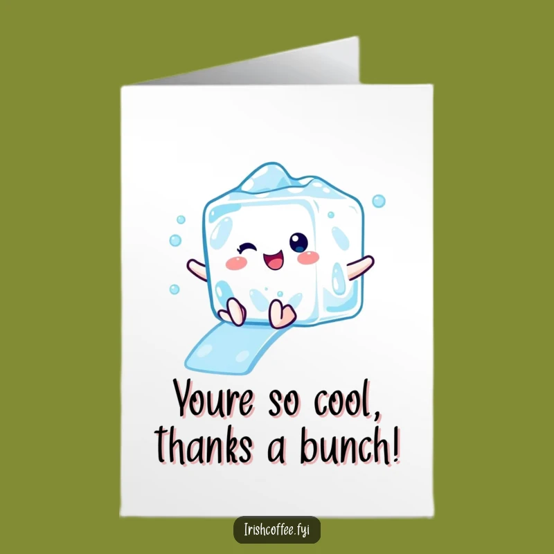 Free Printable Thank You Card: Ice Cube Slide Gratitude Downloadable Gift